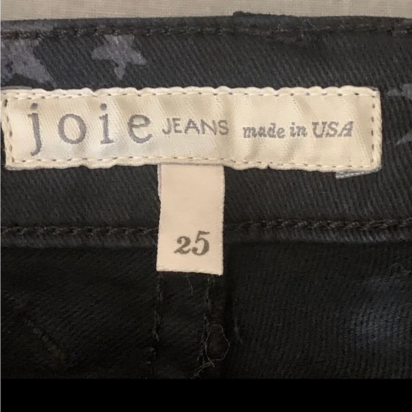 JOIE Park Skinny C Star Print Low-Rise Jeans Caviar Gray Size 25 - Picture 3 of 12
